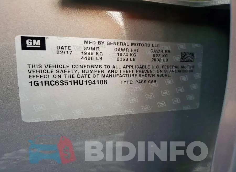1G1RC6S51HU194108 Photo# 12