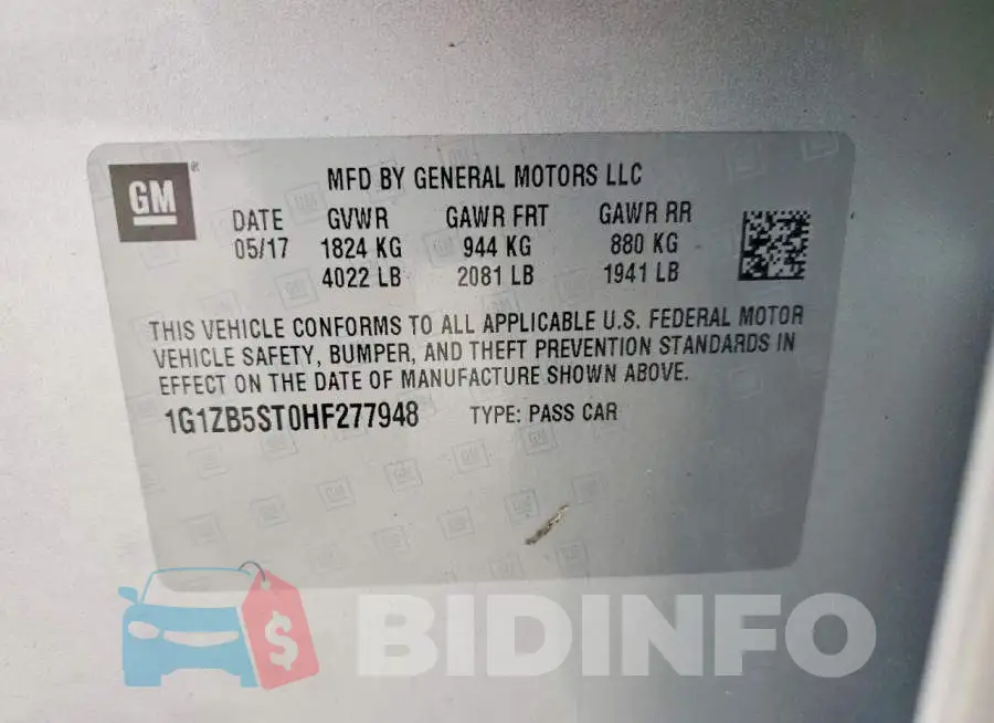 1G1ZB5ST0HF277948 Photo# 12