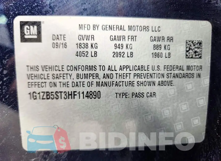 1G1ZB5ST3HF114890 Photo# 12