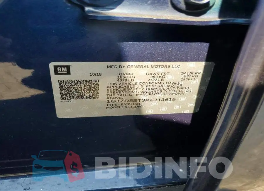 1G1ZD5ST3KF113515 Photo# 12