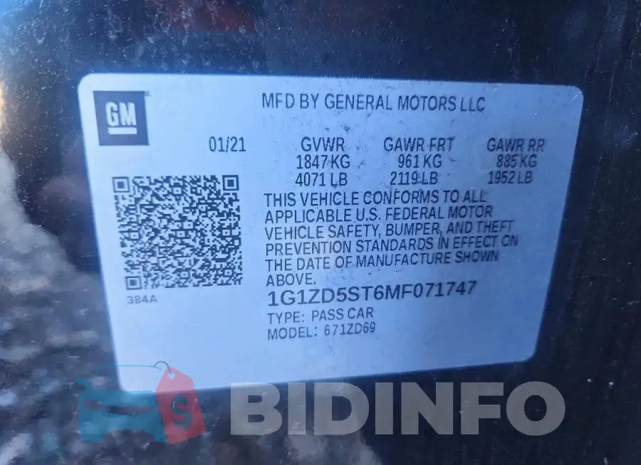 1G1ZD5ST6MF071747 Photo# 12