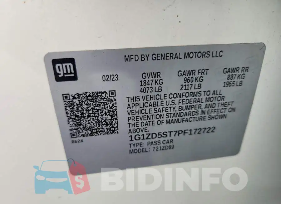 1G1ZD5ST7PF172722 Photo# 12