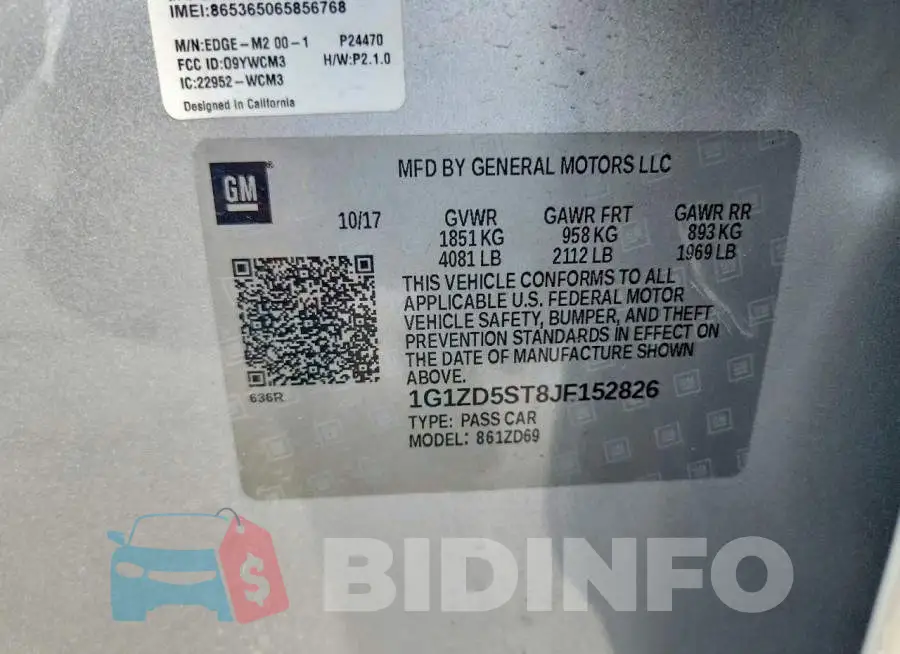 1G1ZD5ST8JF152826 Photo# 12