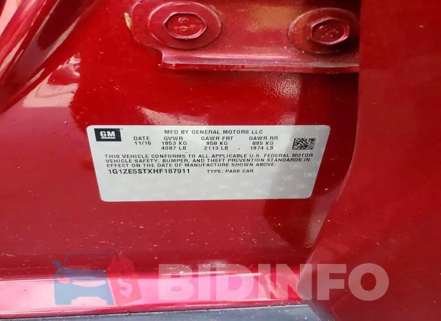 1G1ZE5STXHF187911 Photo# 13