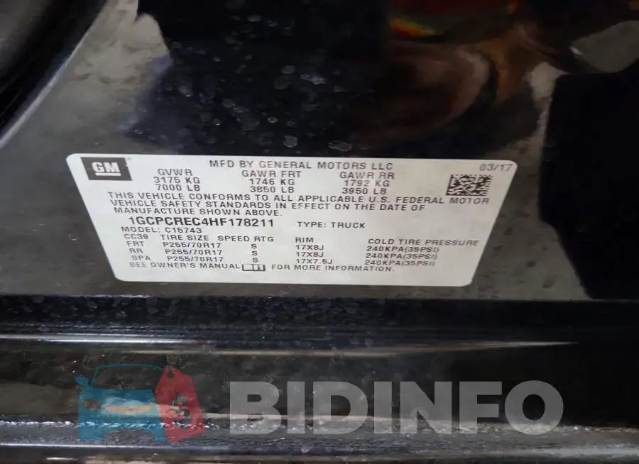 1GCPCREC4HF178211 Photo# 12