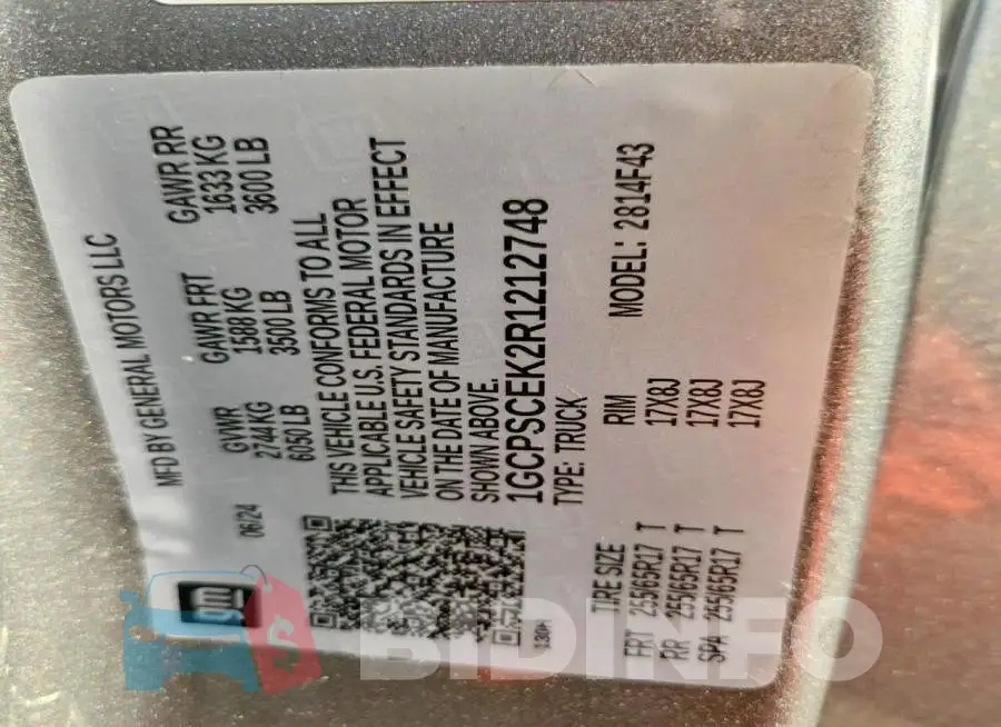 1GCPSCEK2R1212748 Photo# 13