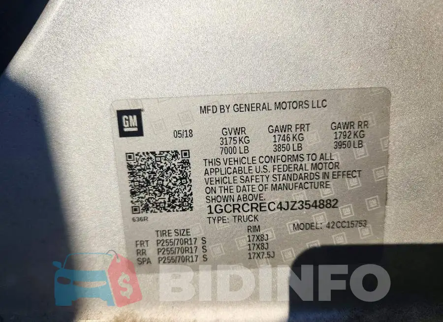 1GCRCREC4JZ354882 Photo# 13