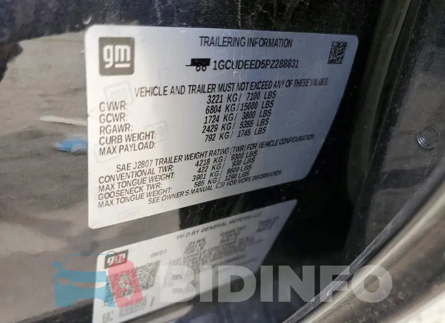 1GCUDEED5PZ288831 Photo# 12