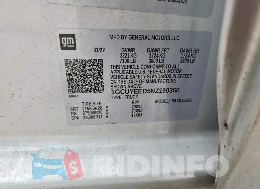 1GCUYEED5NZ190366 Photo# 12