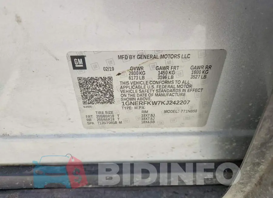 1GNERFKW7KJ242207 Photo# 13