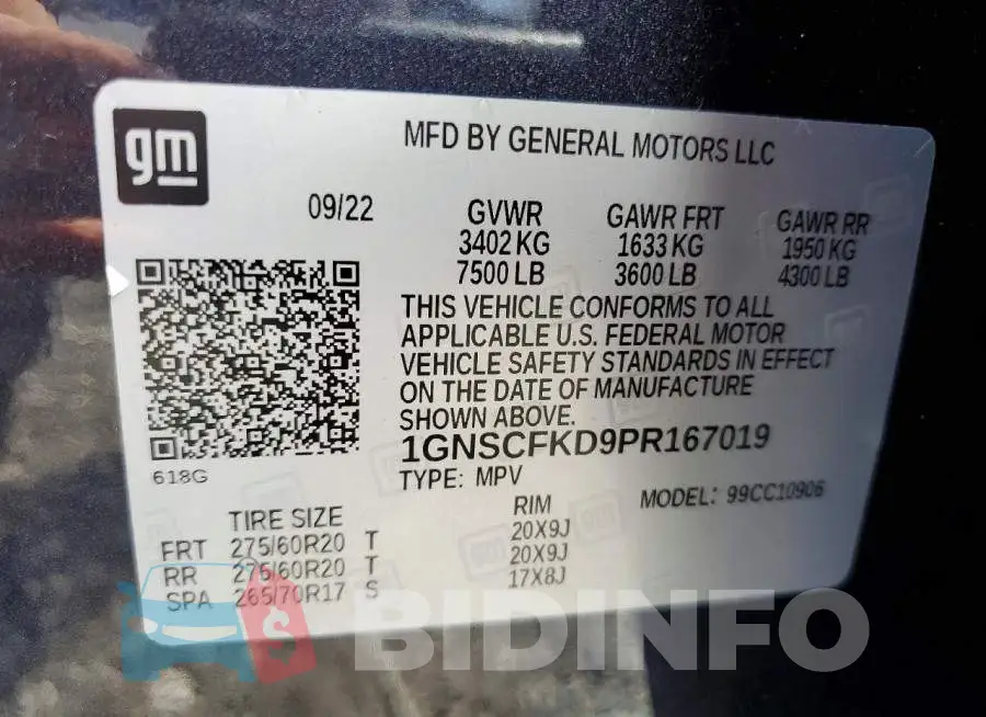 1GNSCFKD9PR167019 Photo# 12
