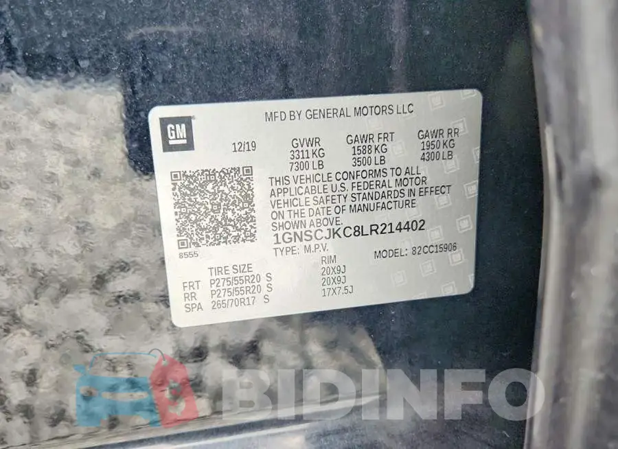 1GNSCJKC8LR214402 Photo# 13