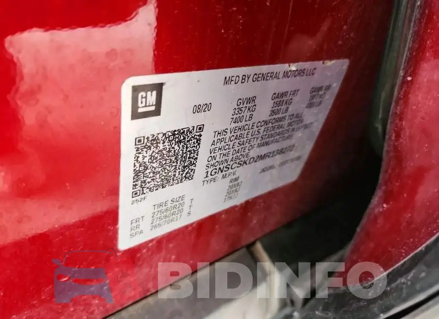 1GNSCSKD2MR138272 Photo# 12