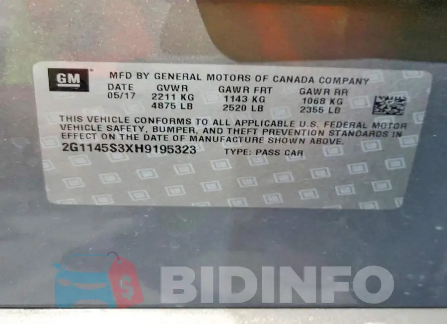 2G1145S3XH9195323 Photo# 12