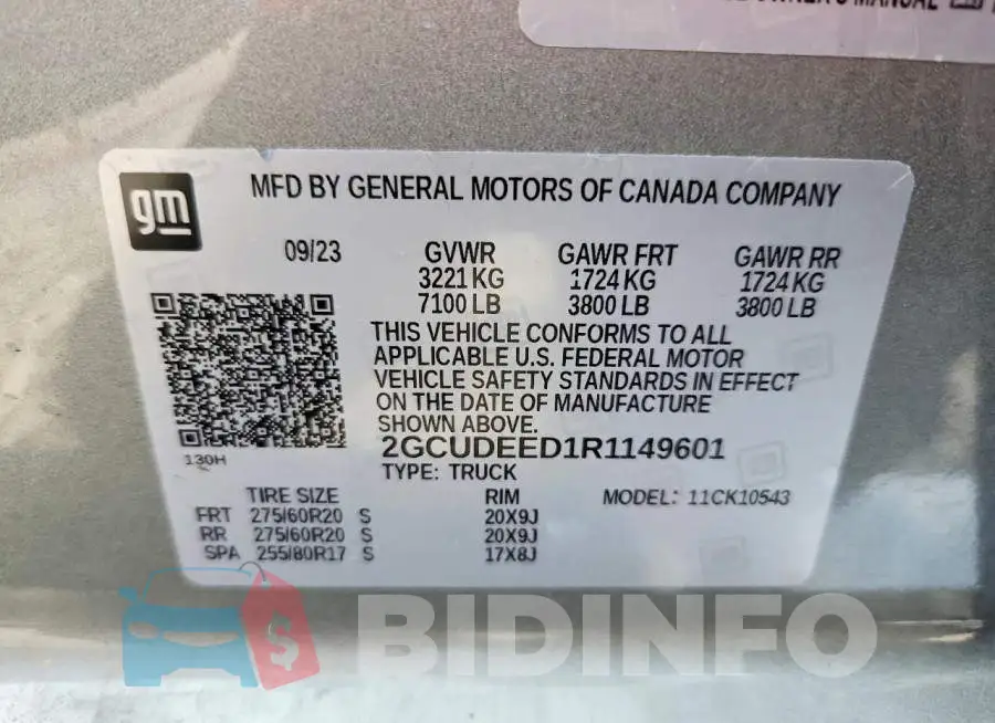 2GCUDEED1R1149601 Photo# 13