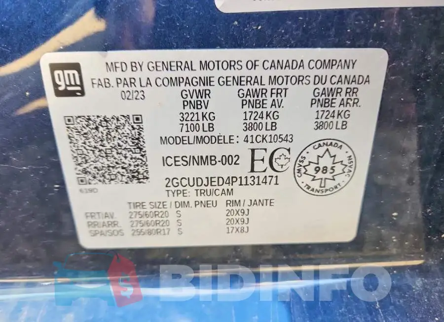 2GCUDJED4P1131471 Photo# 12