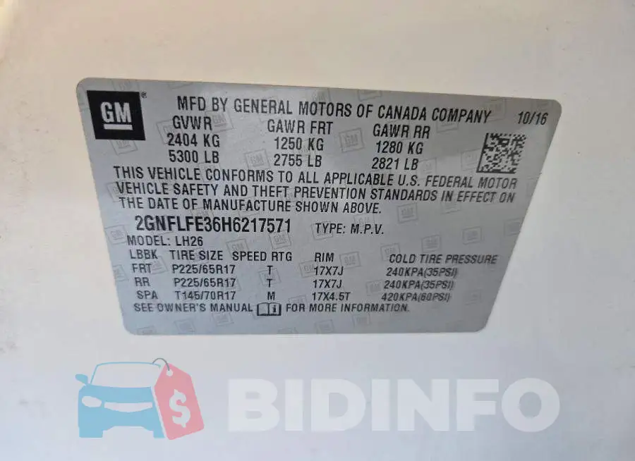 2GNFLFE36H6217571 Photo# 13