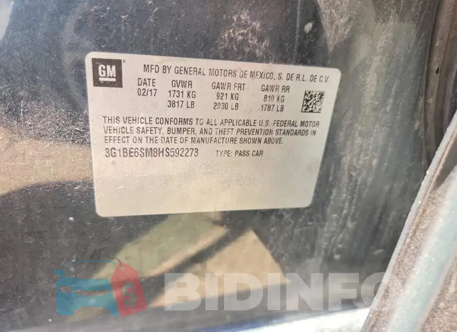 3G1BE6SM8HS592273 Photo# 12