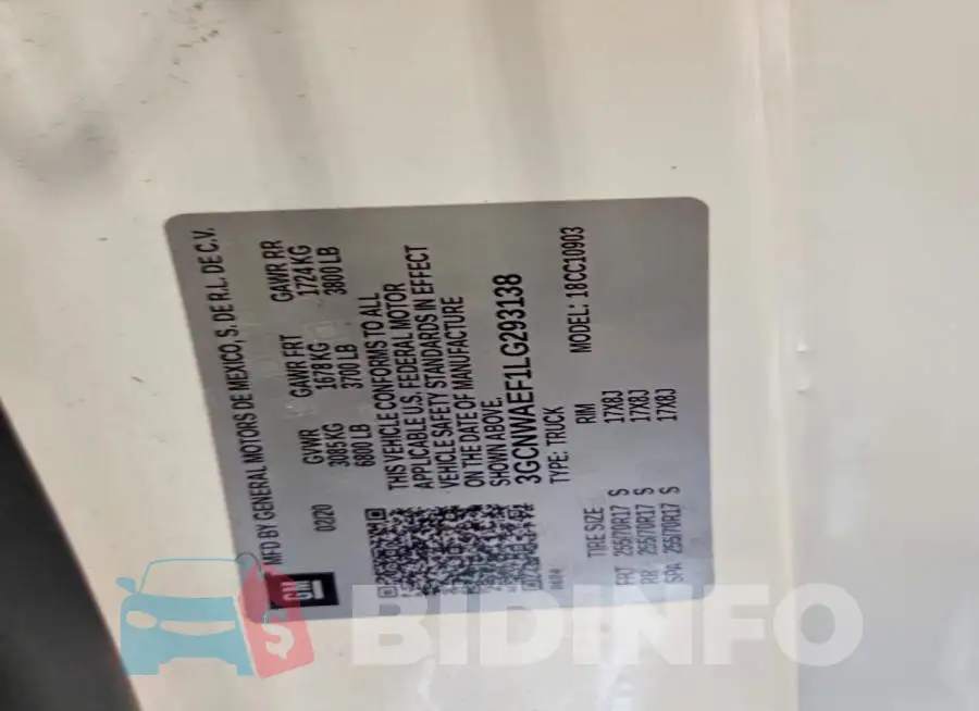 3GCNWAEF1LG293138 Photo# 12