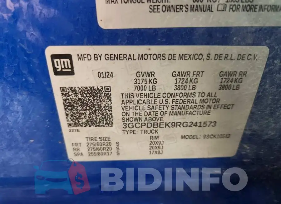 3GCPDBEK9RG241573 Photo# 12