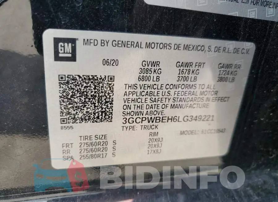 3GCPWBEH6LG349221 Photo# 12