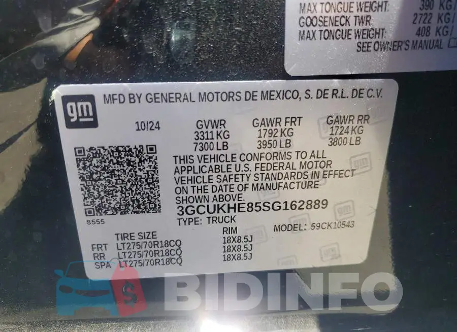 3GCUKHE85SG162889 Photo# 12