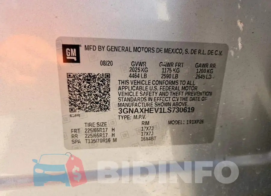 3GNAXHEV1LS730619 Photo# 13