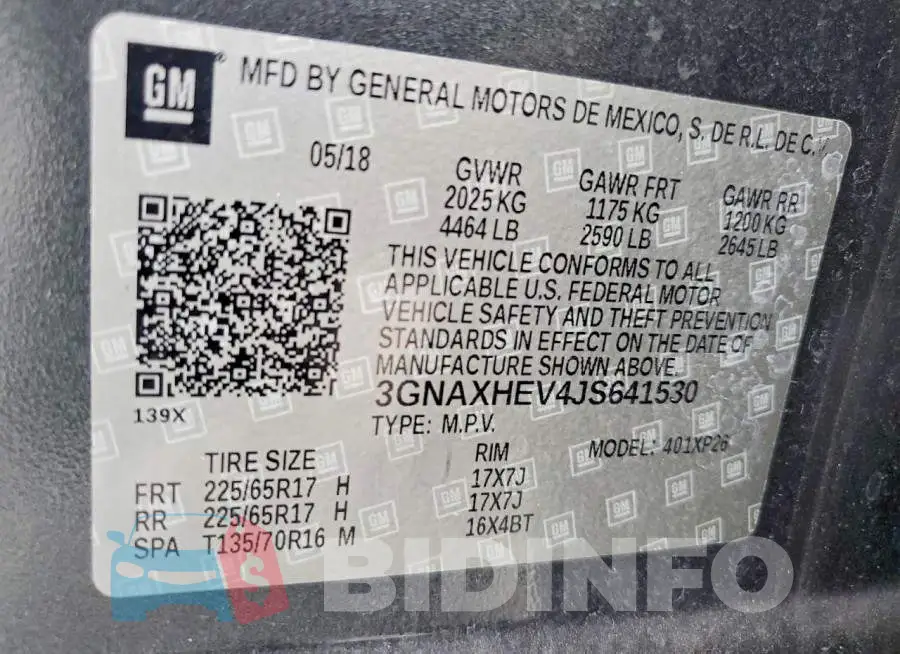 3GNAXHEV4JS641530 Photo# 13