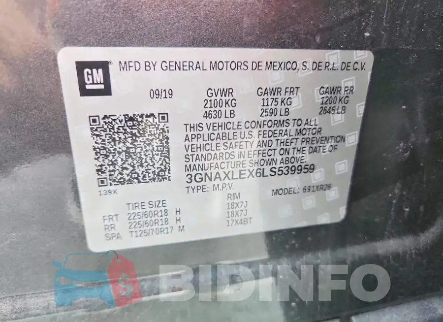 3GNAXLEX6LS539959 Photo# 13