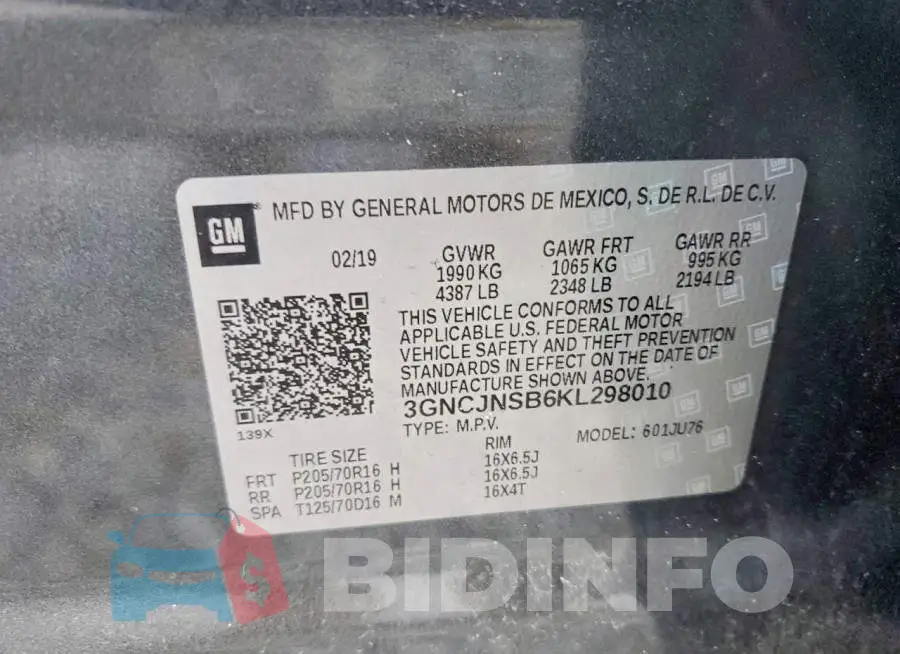 3GNCJNSB6KL298010 Photo# 12