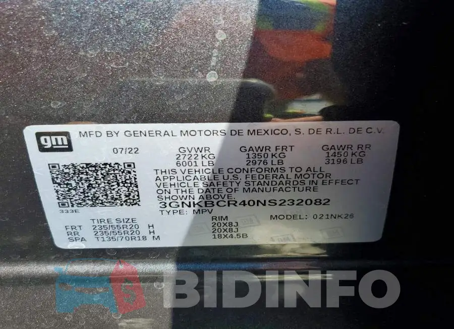 3GNKBCR40NS232082 Photo# 14