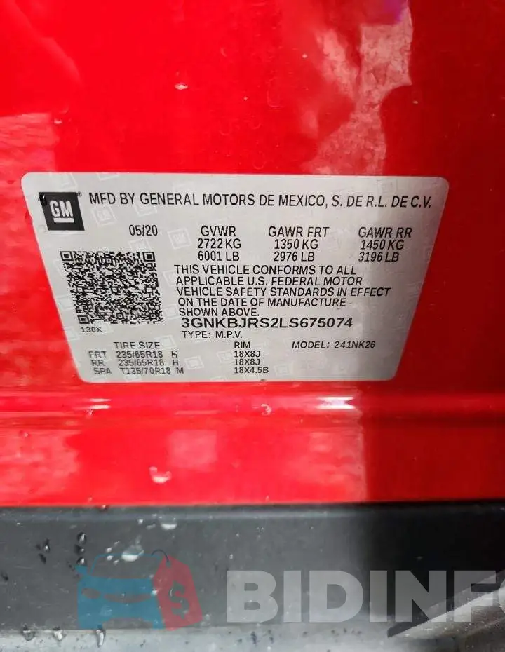 3GNKBJRS2LS675074 Photo# 13