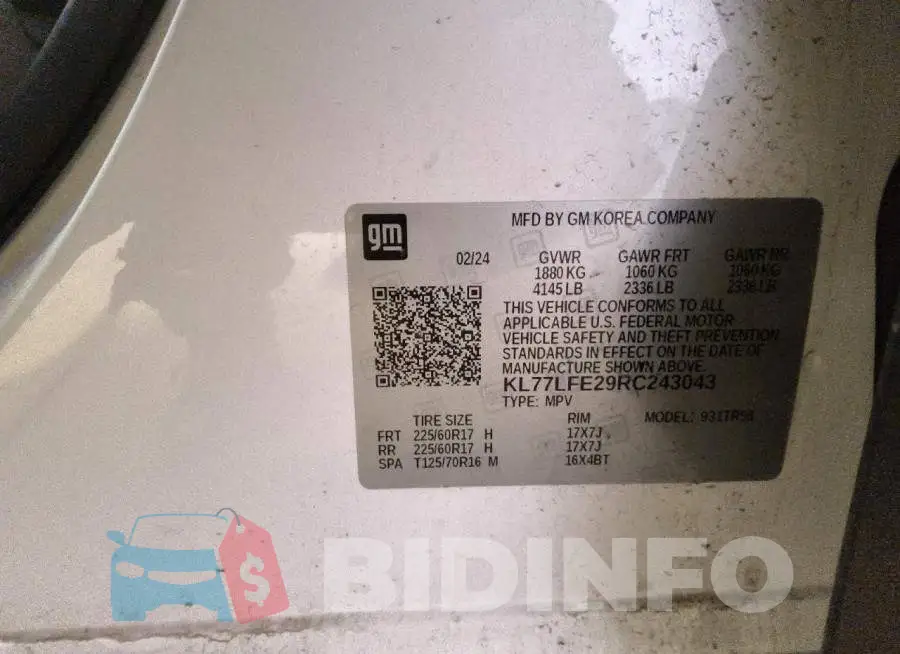 KL77LFE29RC243043 Photo# 13