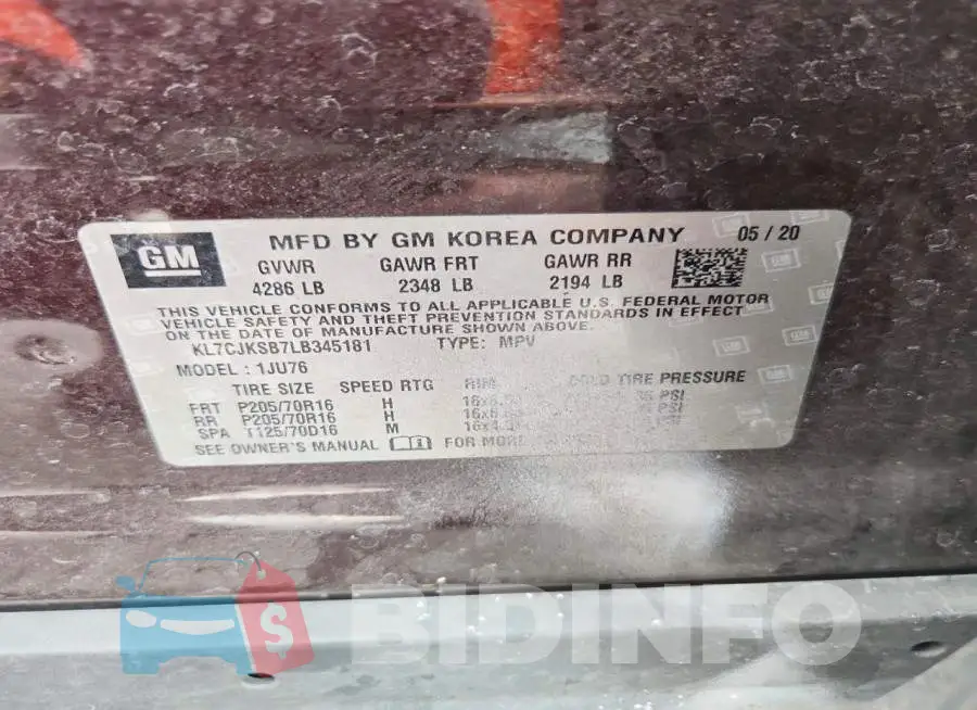 KL7CJKSB7LB345181 Photo# 13