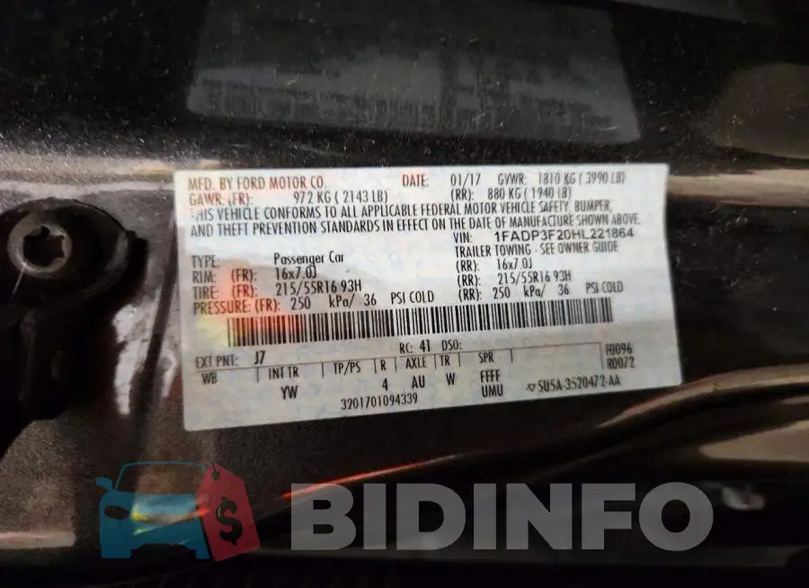 1FADP3F20HL221864 Photo# 12