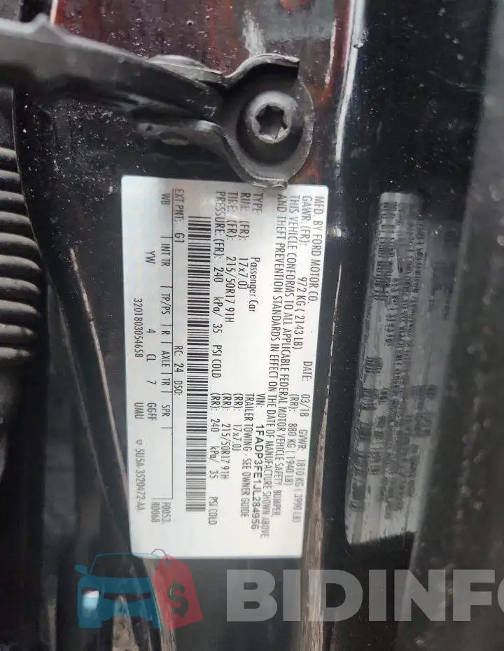 1FADP3FE1JL284956 Photo# 12