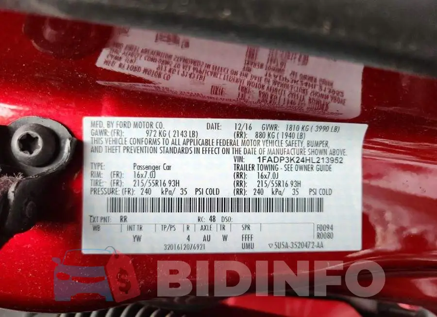 1FADP3K24HL213952 Photo# 12