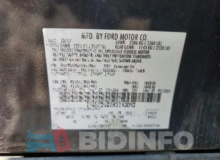 1FAHP2D82HG143003 Photo# 13