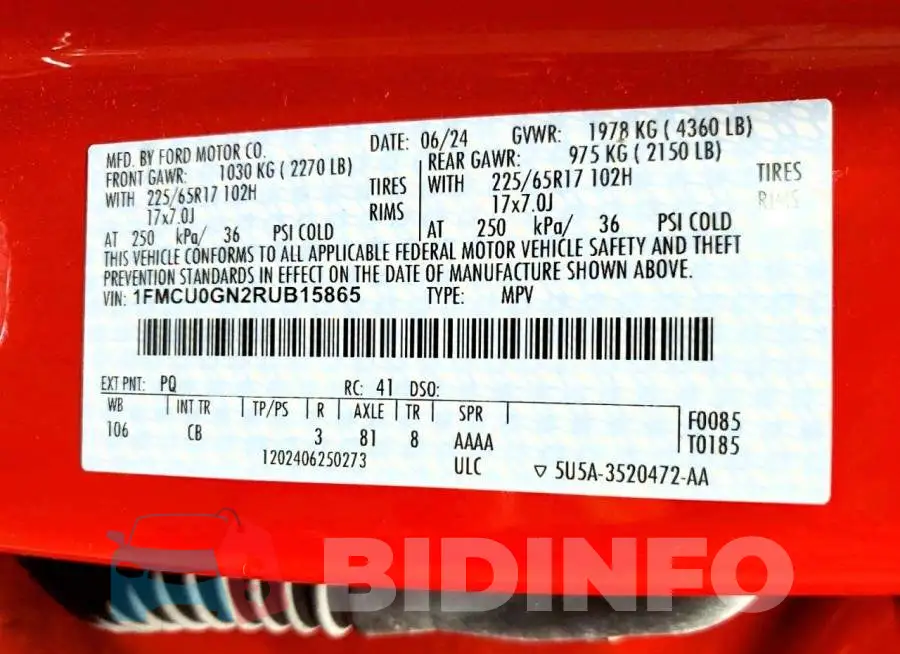 1FMCU0GN2RUB15865 Photo# 14