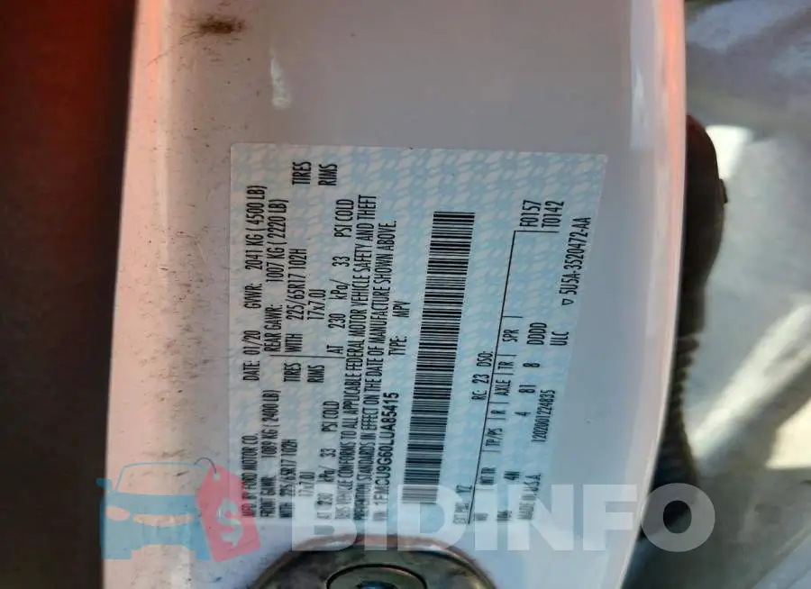 1FMCU9G60LUA85415 Photo# 13