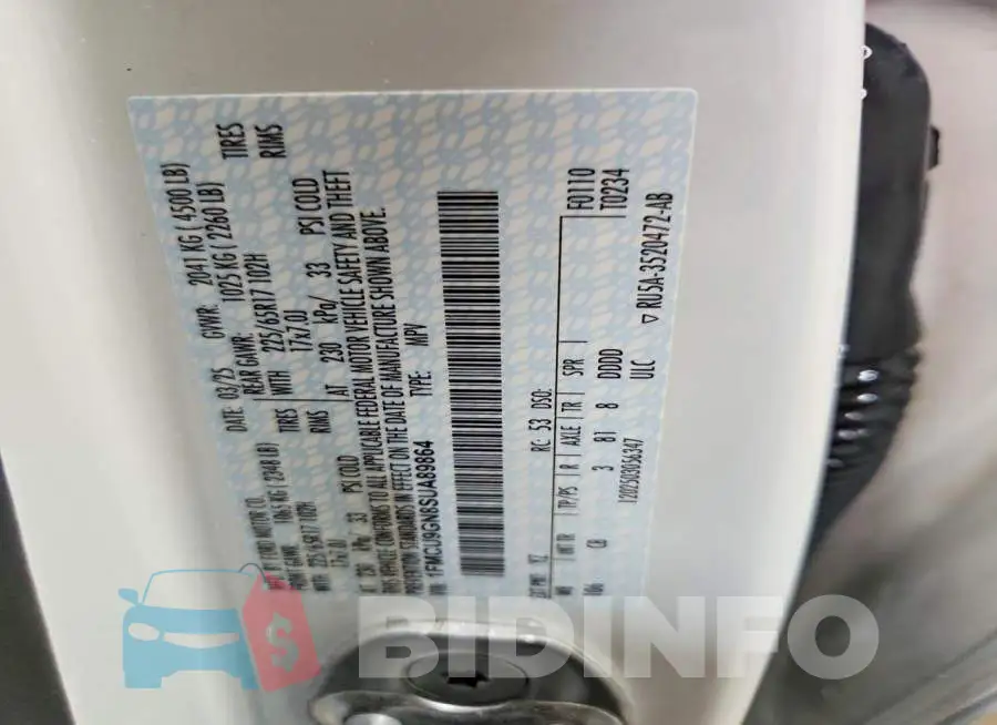 1FMCU9GN8SUA89864 Photo# 14