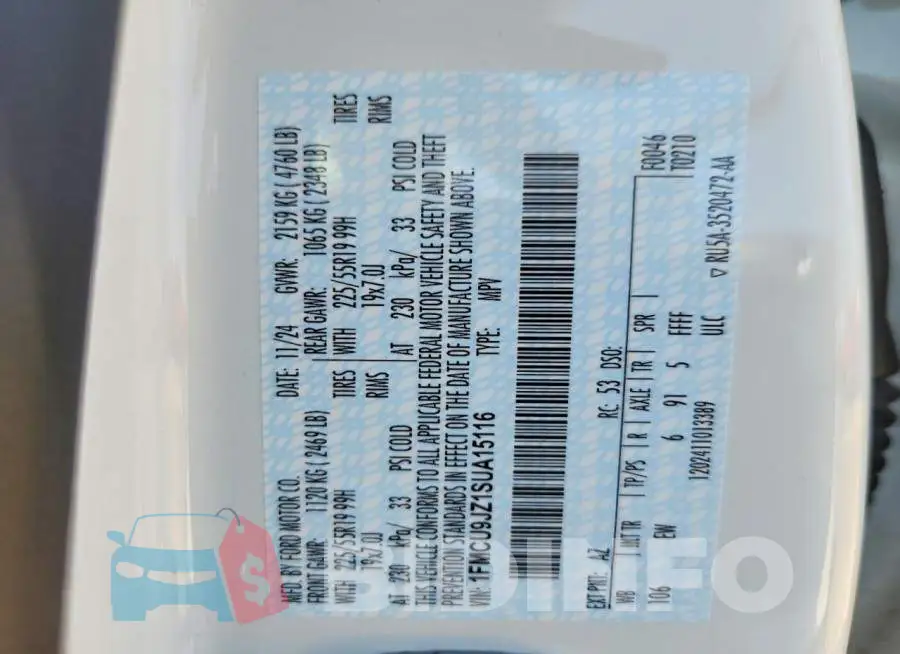 1FMCU9JZ1SUA15116 Photo# 13
