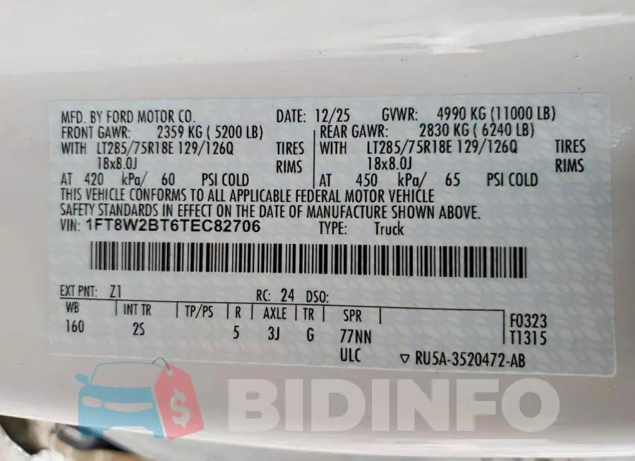 1FT8W2BT6TEC82706 Photo# 13