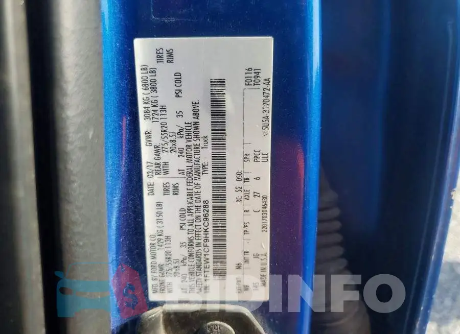 1FTEW1CF9HKC96288 Photo# 12