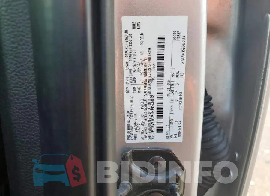 1FTEW1CP1KFD40812 Photo# 12