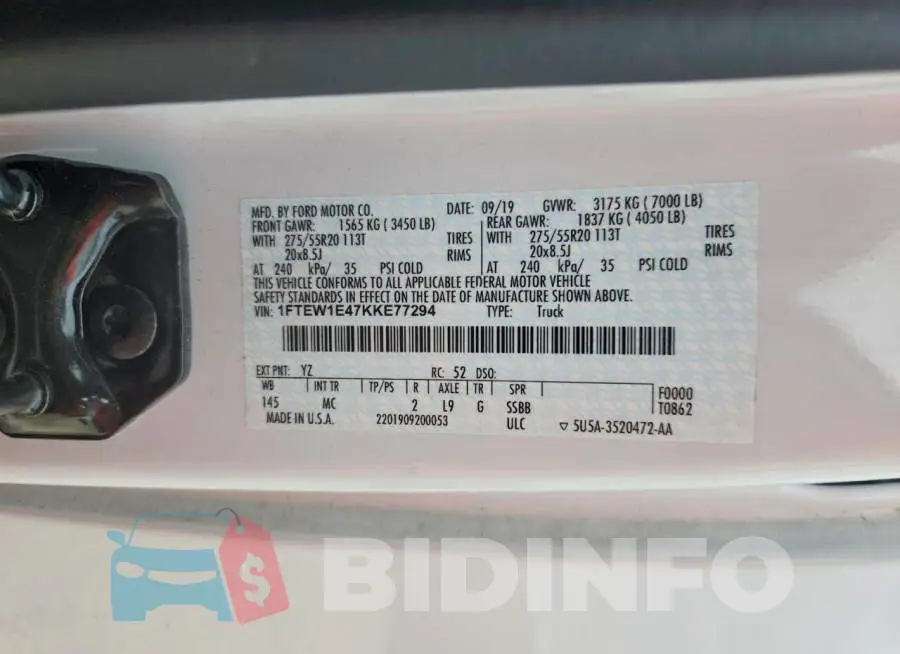 1FTEW1E47KKE77294 Photo# 12