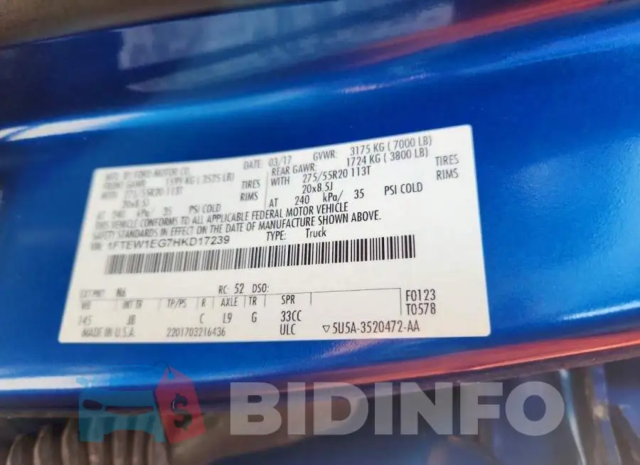 1FTEW1EG7HKD17239 Photo# 12