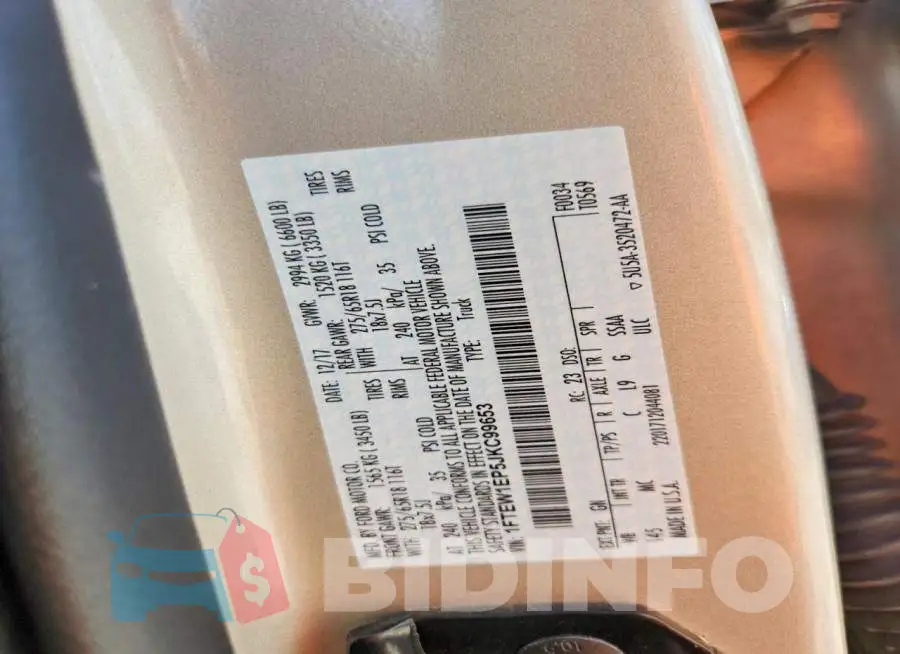 1FTEW1EP5JKC99653 Photo# 12