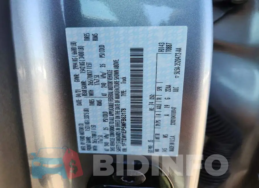 1FTEW1EP5MFB63178 Photo# 12