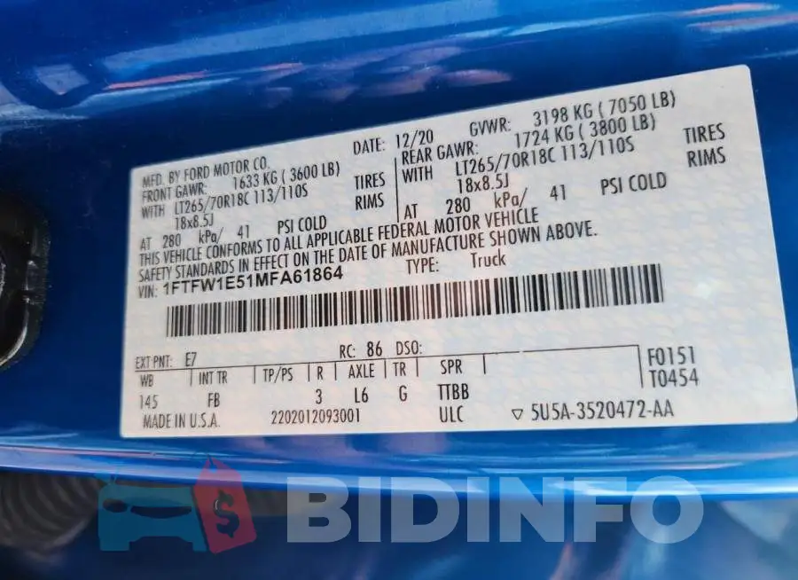 1FTFW1E51MFA61864 Photo# 12